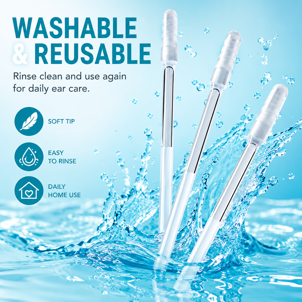 👂Sticky Ear Wax Removal Sticks | ✅Washable & Reusable Ear Cleaners | Soft Gentle Tips, No Hurt Ears | Safe Earwax Remover Tool for Adults & Kids, Household Daily Ear Care Kit-ZYY