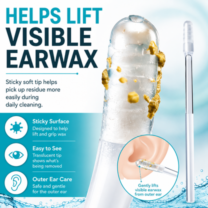 👂Sticky Ear Wax Removal Sticks | ✅Washable & Reusable Ear Cleaners | Soft Gentle Tips, No Hurt Ears | Safe Earwax Remover Tool for Adults & Kids, Household Daily Ear Care Kit-ZYY