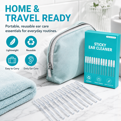 👂Sticky Ear Wax Removal Sticks | ✅Washable & Reusable Ear Cleaners | Soft Gentle Tips, No Hurt Ears | Safe Earwax Remover Tool for Adults & Kids, Household Daily Ear Care Kit-ZYY