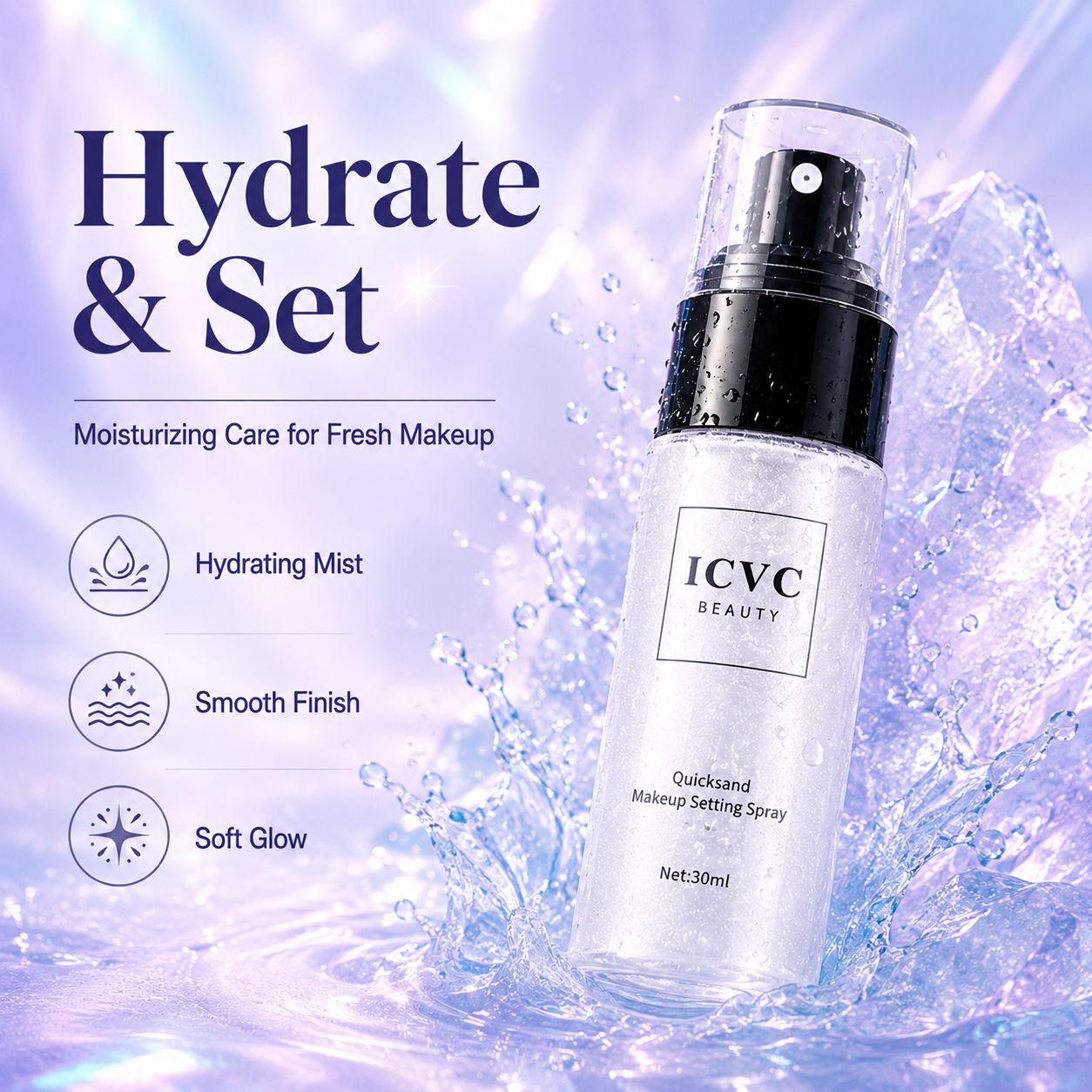 💫✨ Makeup Setting Spray 🌬️💖 Long-Lasting Lock + Oil Control + Hydrating Care 💦🌸 💎 Waterproof Formula | 🌿 Moisturizing & Nourishing | ✨ Brighten Skin Tone & Glowing Finish 😍-DG1
