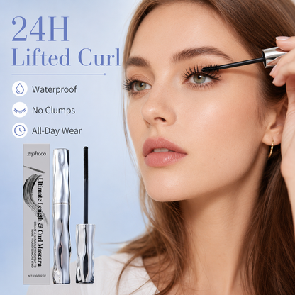 ✨Lengthening & Curling Mascara 💖 Features a special steel spiral brush head, long-lasting 24H wear & waterproof formula, keeps lashes curled all day, smudge-proof, clump-free, naturally lengthens and lifts every lash 👁️💦-ZYY