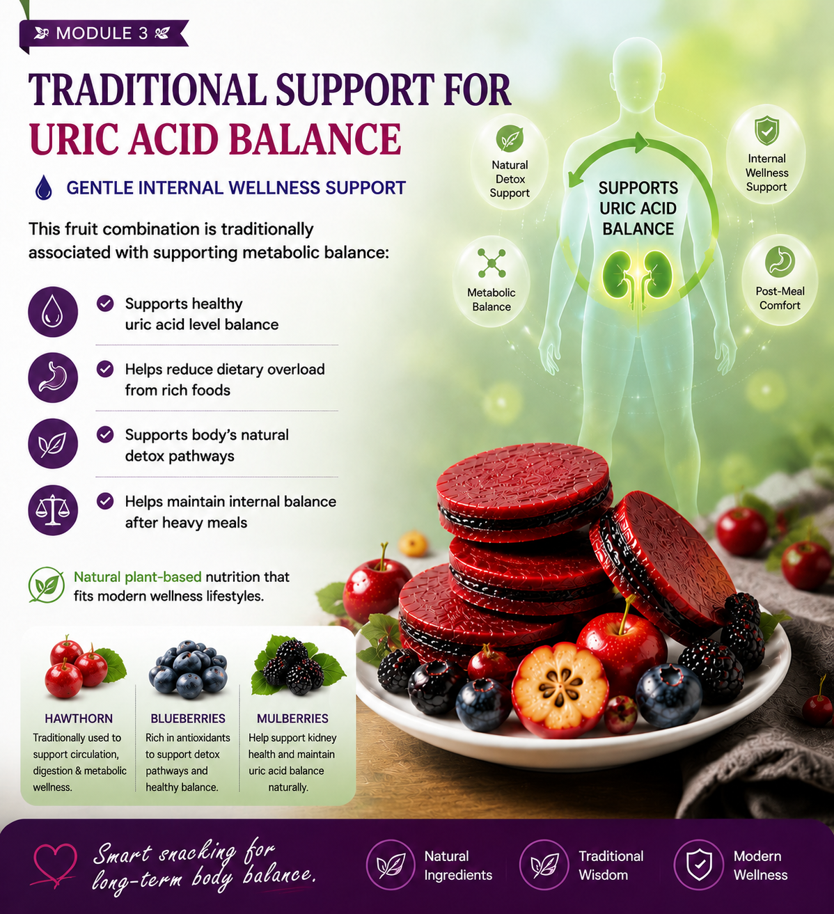 🍒🌿 Fig + Blueberry Hawthorn Slice Snack – Natural Digestive Wellness, High Fiber & Clean Energy Superfruit Bite ✨-DG1
