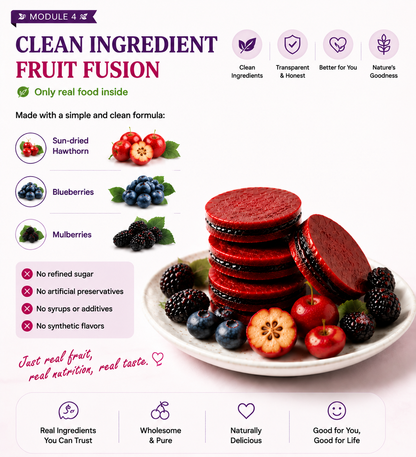 🍒🌿 Fig + Blueberry Hawthorn Slice Snack – Natural Digestive Wellness, High Fiber & Clean Energy Superfruit Bite ✨-DG1