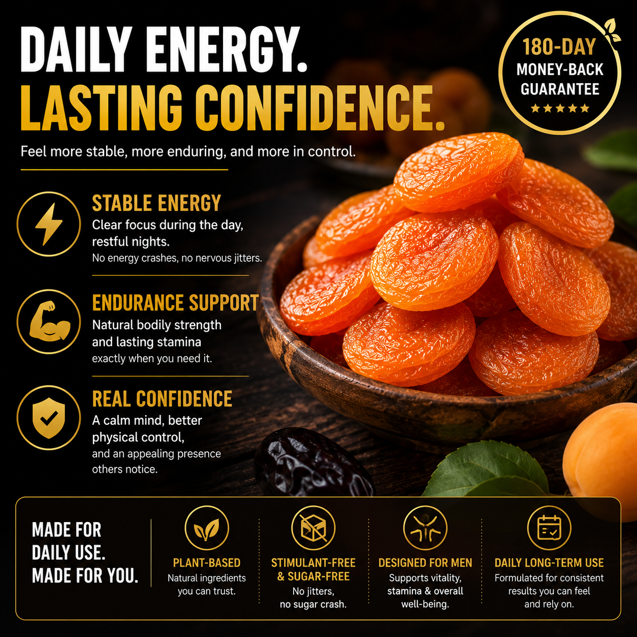 🔥🍑 Men’s Vitality Revival Dried Golden Apricots | Natural Energy, Stamina & Daily Confidence Boost-ZZ