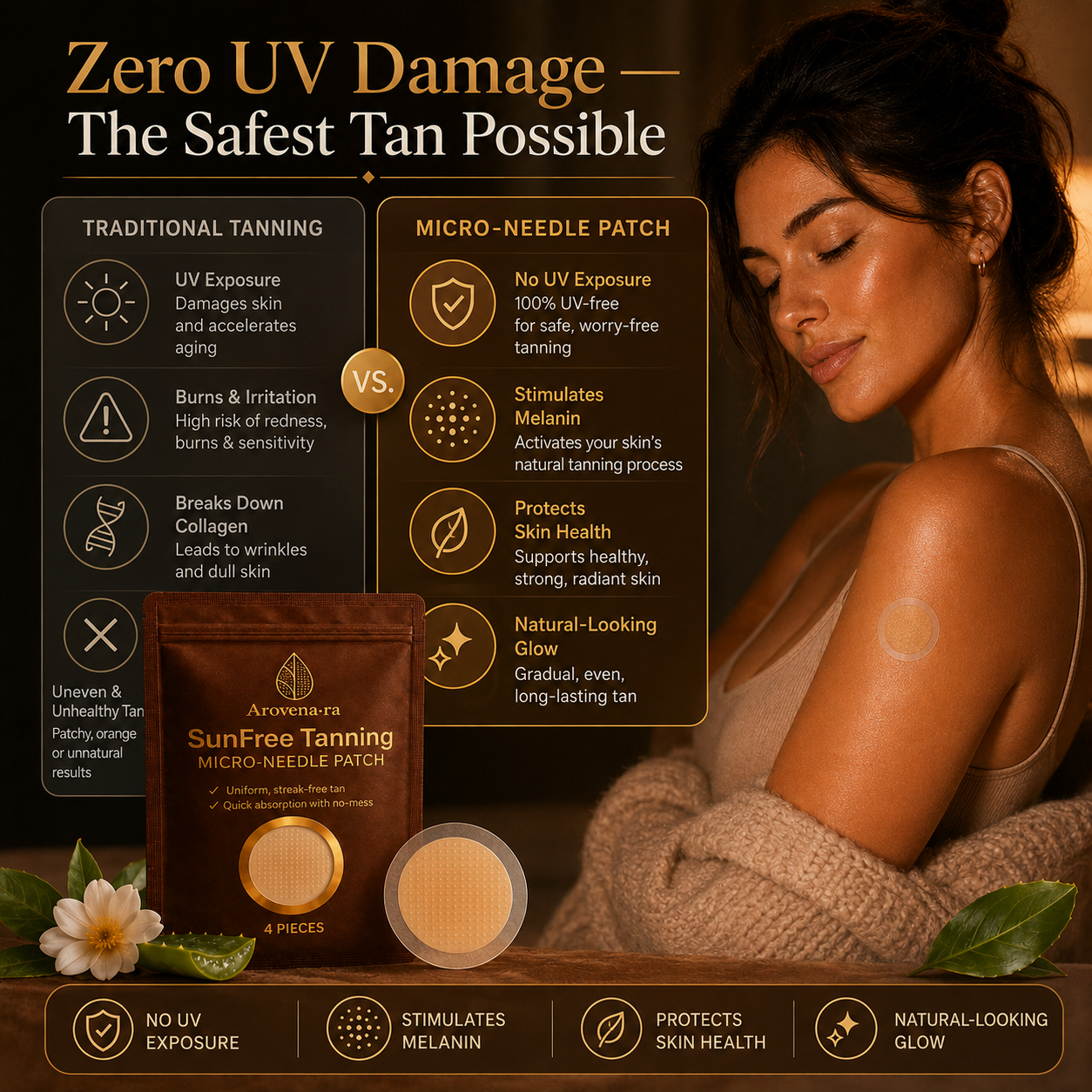 💸 Big Discount Now ✨ Micro Needle Self-Tan Patches 🌞 UV-Free Tanning Solution, Smooth Even Finish, Comfortable Skin Feel, Long-Lasting Golden Bronze Look, Perfect for Summer, Beach & Daily Makeup 🩳-ZYY