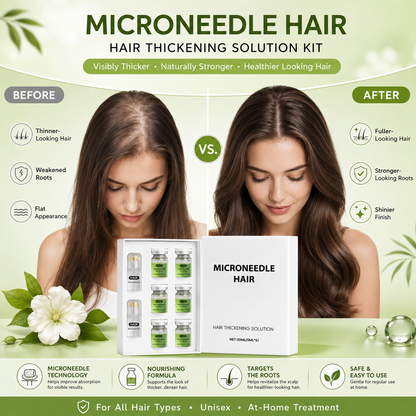 💚Microneedle Hair Thickening Kit 🧴Scalp Roller Serum Set, Strengthen Hair Roots, Light Non-Greasy Formula, Daily Hair Care for Fuller, Shinier Hair with Ginger & Peppermint Extracts✨-ZYY