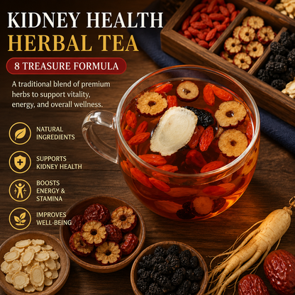 🌿✨ Premium Ginseng & Five Treasure Herbal Tea 🍵💪 Boost Energy, Kidney Health & Vitality Naturally 🌟💚 🌸 Red Dates, Wolfberries & Mulberry Blend | 🍃 Men's Wellness Formula | 💧 Daily Health Support 🏋️‍♂️🍵-ZZ