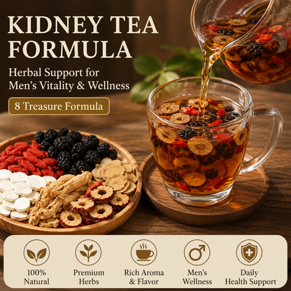 🌿✨ Premium Ginseng & Five Treasure Herbal Tea 🍵💪 Boost Energy, Kidney Health & Vitality Naturally 🌟💚 🌸 Red Dates, Wolfberries & Mulberry Blend | 🍃 Men's Wellness Formula | 💧 Daily Health Support 🏋️‍♂️🍵-ZZ