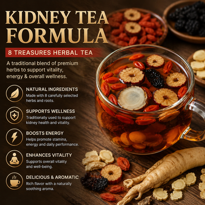 🌿✨ Premium Ginseng & Five Treasure Herbal Tea 🍵💪 Boost Energy, Kidney Health & Vitality Naturally 🌟💚 🌸 Red Dates, Wolfberries & Mulberry Blend | 🍃 Men's Wellness Formula | 💧 Daily Health Support 🏋️‍♂️🍵-ZZ