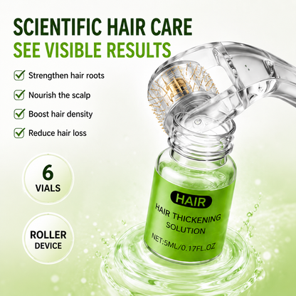 💚Microneedle Hair Thickening Kit 🧴Scalp Roller Serum Set, Strengthen Hair Roots, Light Non-Greasy Formula, Daily Hair Care for Fuller, Shinier Hair with Ginger & Peppermint Extracts✨-ZYY