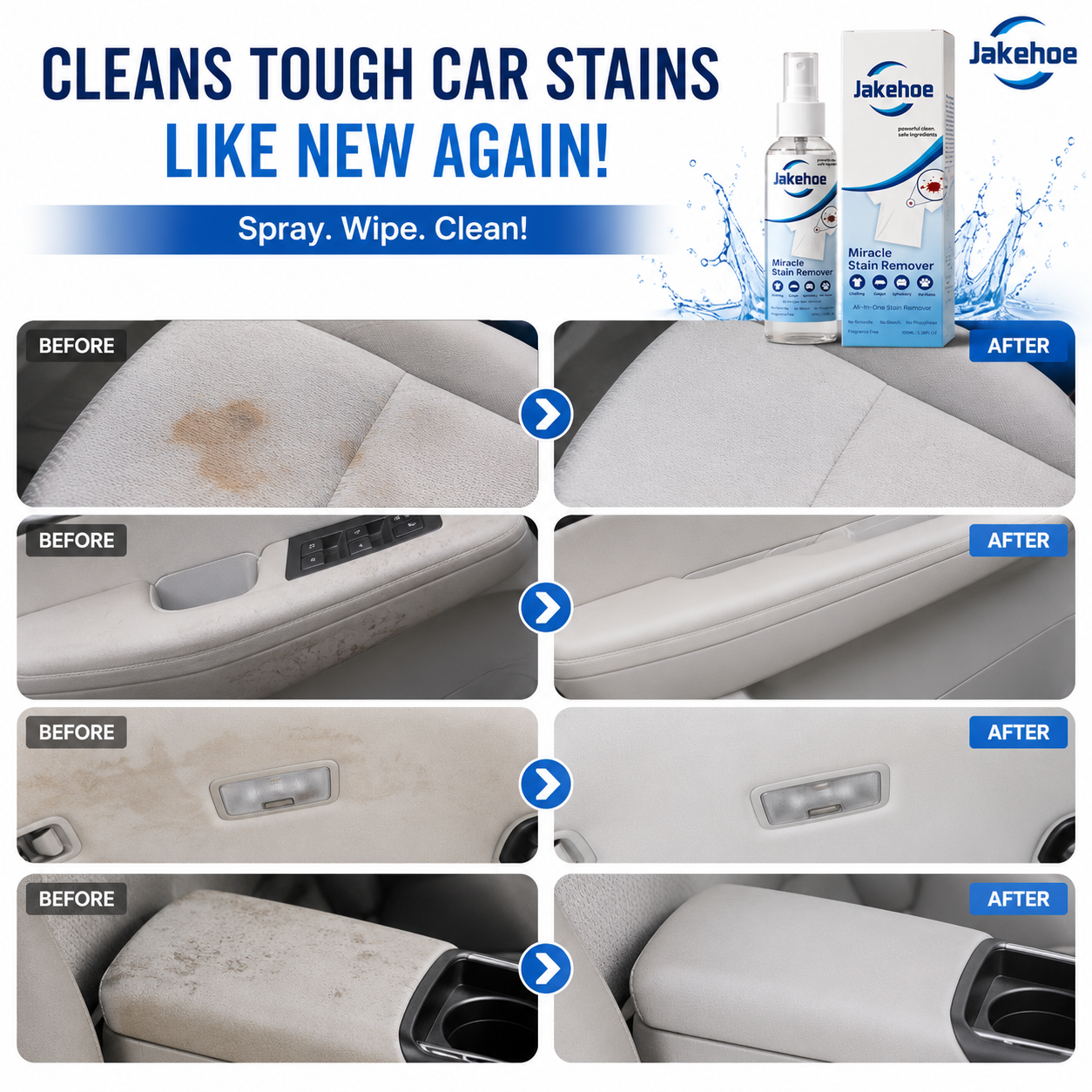 ✨🧴【Jakehoe® Miracle Stain Remover】💙 Powerful Fabric Stain Remover Spray | Fast-Acting • Gentle Formula • Safe on Fabrics • Multi-Surface Cleaning-DG1