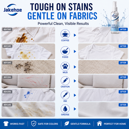 ✨🧴【Jakehoe® Miracle Stain Remover】💙 Powerful Fabric Stain Remover Spray | Fast-Acting • Gentle Formula • Safe on Fabrics • Multi-Surface Cleaning-DG1