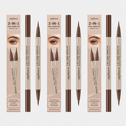 ✨ ZEPHOCO Double-Ended Liquid Eyeliner Pen – Smooth Waterproof Eye Makeup Pencil with Fine Tip & Shimmer Highlight End, Long-Lasting Smudge-Resistant Eyeliner for Natural Daily Eye Looks-WZH