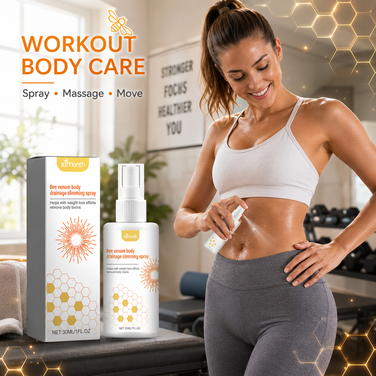 🔥 Bee Venom Body Contouring Spray – Fitness Body Care Mist for Smoother, Tighter-Looking Skin, Waist, Belly, Arms & Legs, 30ml-WZH