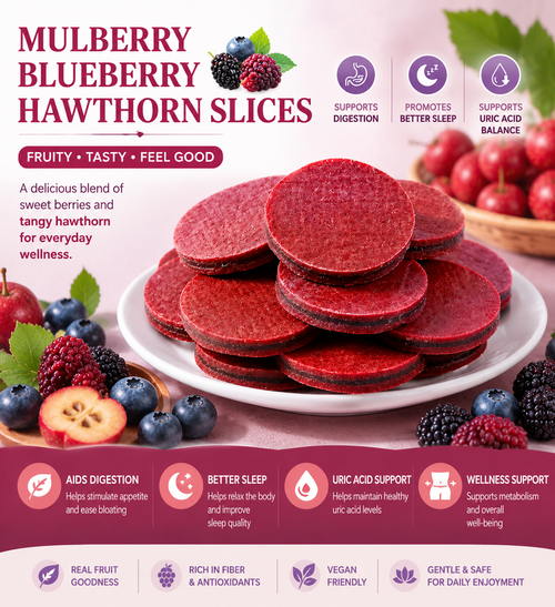 🍒🌿 Fig + Blueberry Hawthorn Slice Snack – Natural Digestive Wellness, High Fiber & Clean Energy Superfruit Bite ✨-DG1