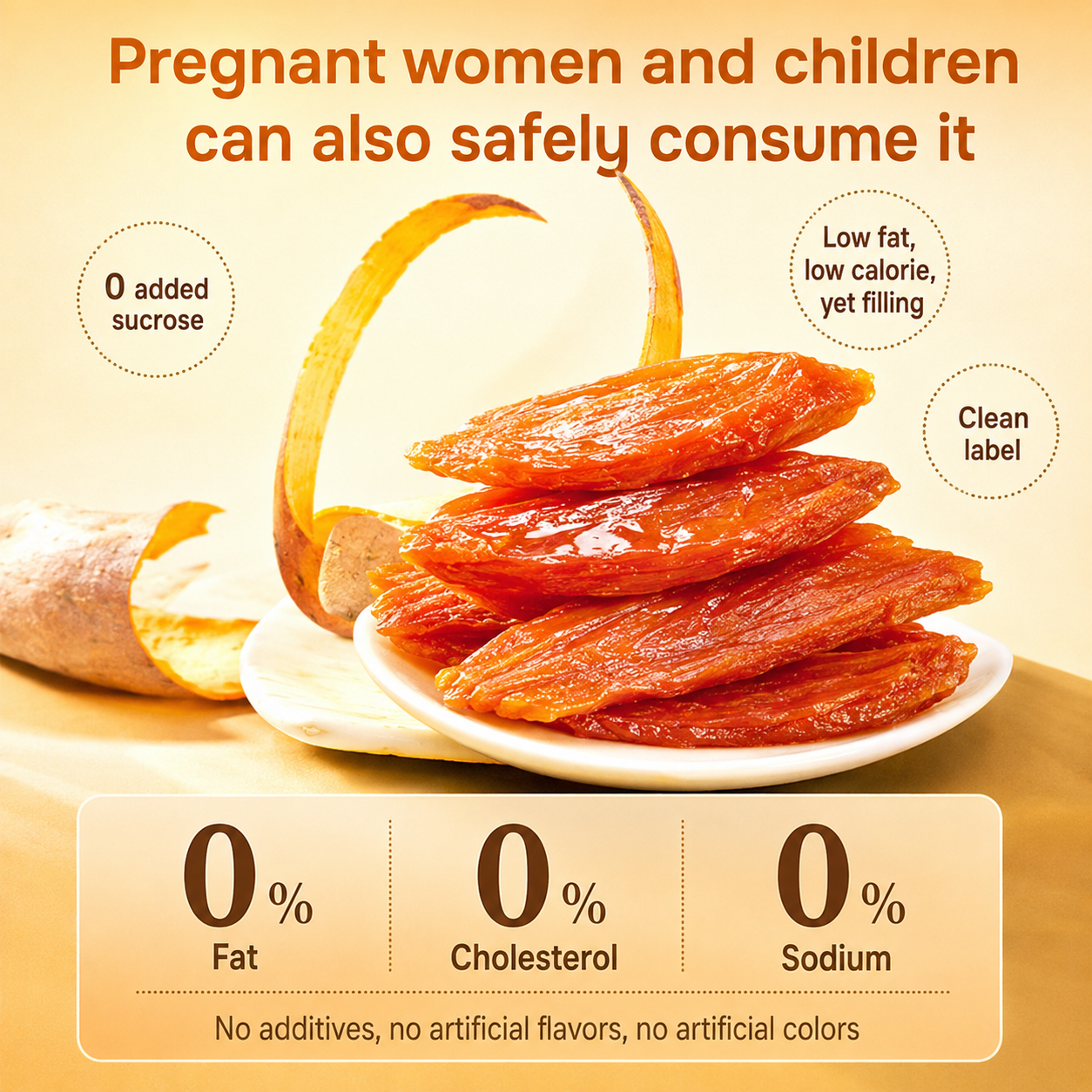 Soft & Sweet Skin-On Dried Sweet Potato for Blood Sugar Support, Slimming & Healthy Weight Management-WZH
