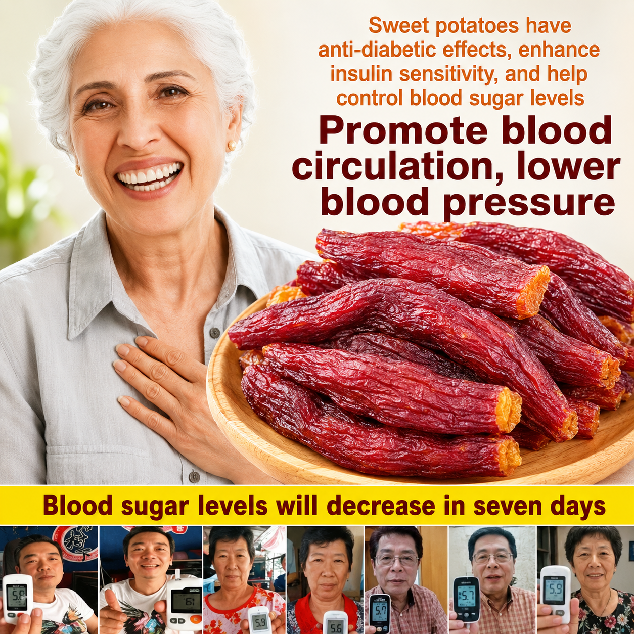Soft & Sweet Skin-On Dried Sweet Potato for Blood Sugar Support, Slimming & Healthy Weight Management-WZH