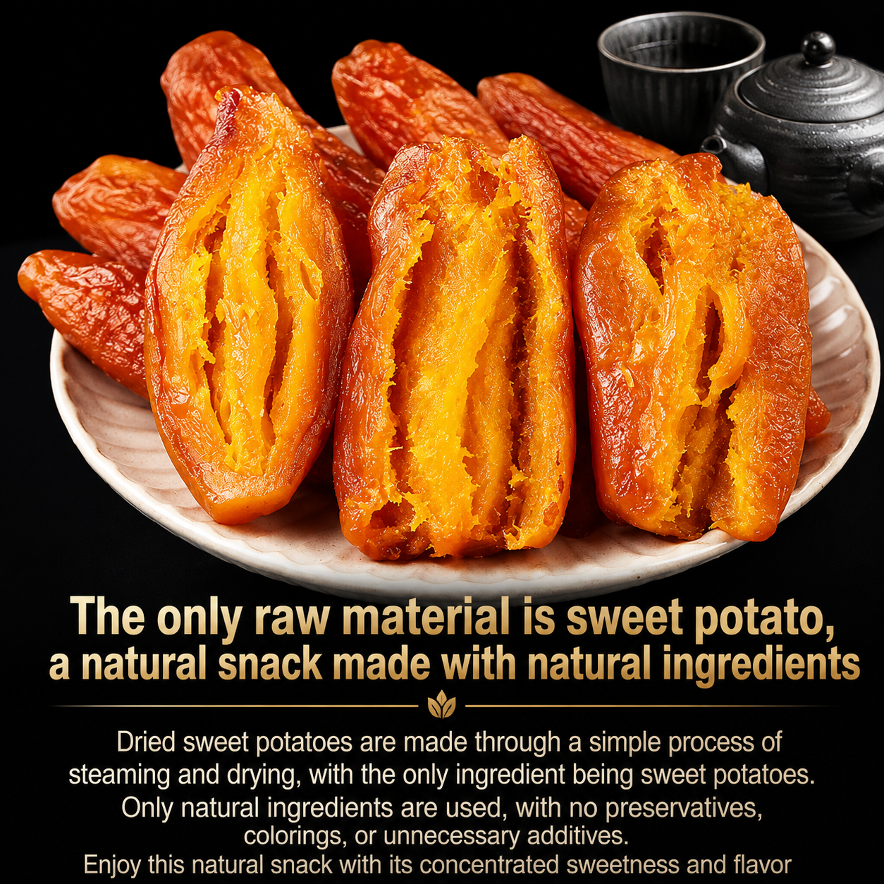 Soft & Sweet Skin-On Dried Sweet Potato for Blood Sugar Support, Slimming & Healthy Weight Management-WZH