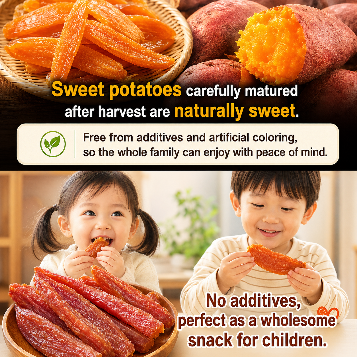 Soft & Sweet Skin-On Dried Sweet Potato for Blood Sugar Support, Slimming & Healthy Weight Management-WZH