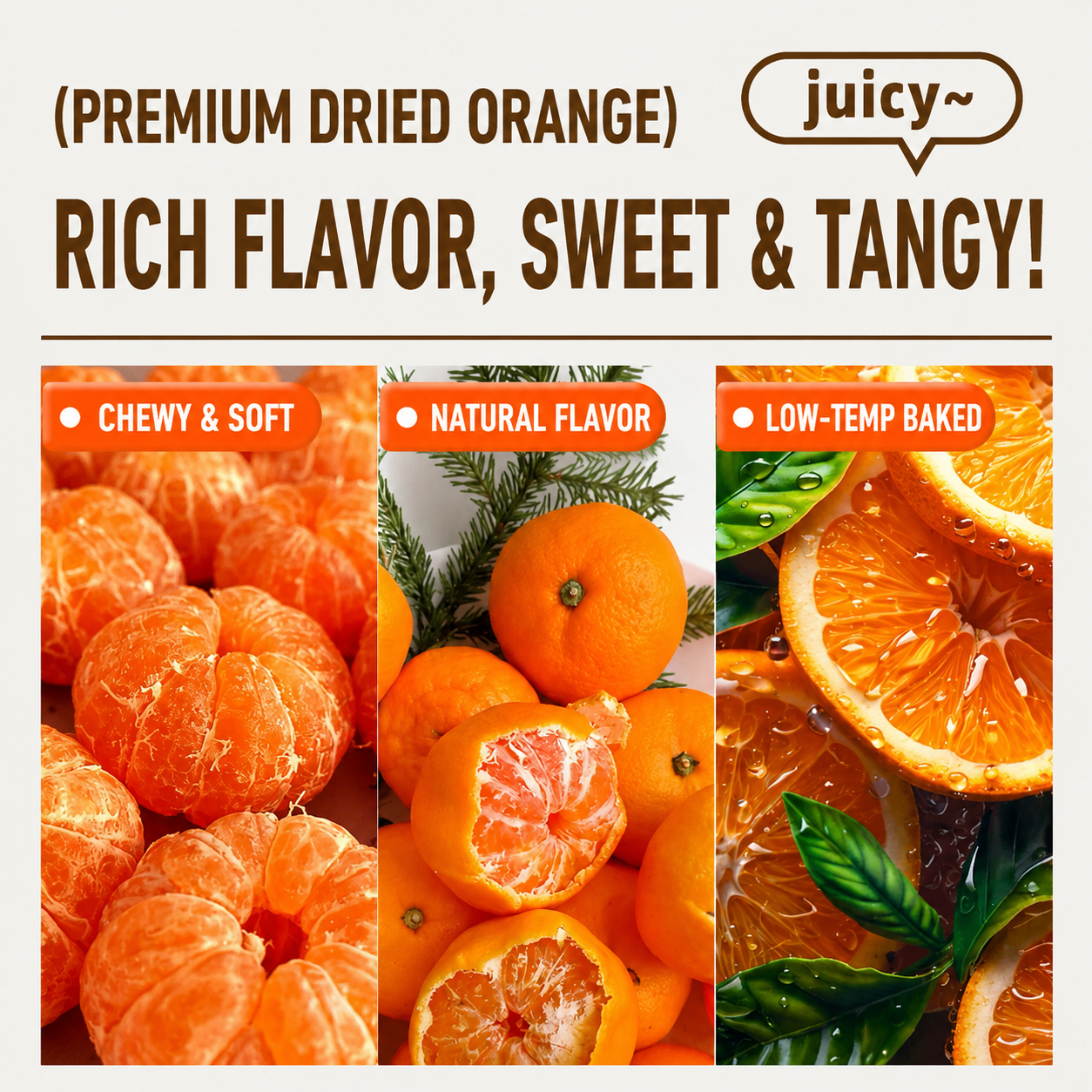 Premium Dried Mandarin Orange Slices - Juicy, Sweet, & Ideal Daily Snack! Limited Time Offer!-SUY
