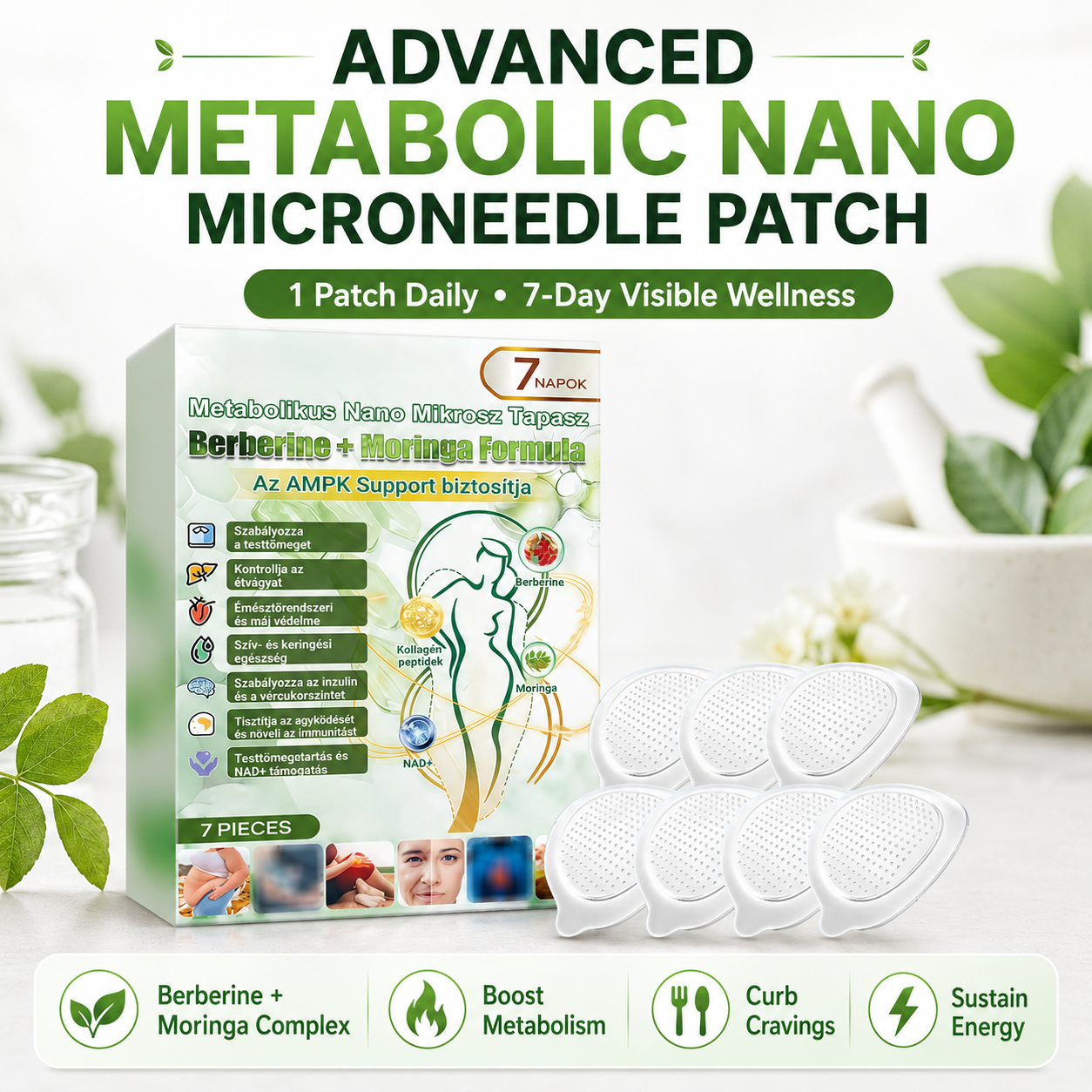 Advanced Metabolic Nano Microneedle Patch🎄 1 Patch Daily ✨7-Day Visible Wellness Berberine Moringa Complex ✅Boost Metabolism, Curb Cravings, Stabilize Blood Sugar & Sustain Energy 💥-ZYY