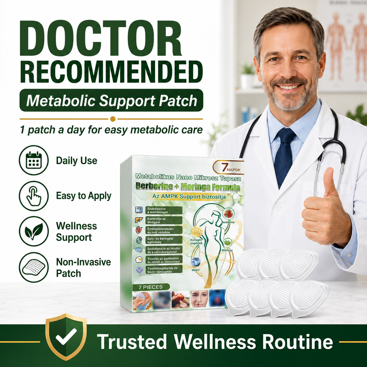 Advanced Metabolic Nano Microneedle Patch🎄 1 Patch Daily ✨7-Day Visible Wellness Berberine Moringa Complex ✅Boost Metabolism, Curb Cravings, Stabilize Blood Sugar & Sustain Energy 💥-ZYY