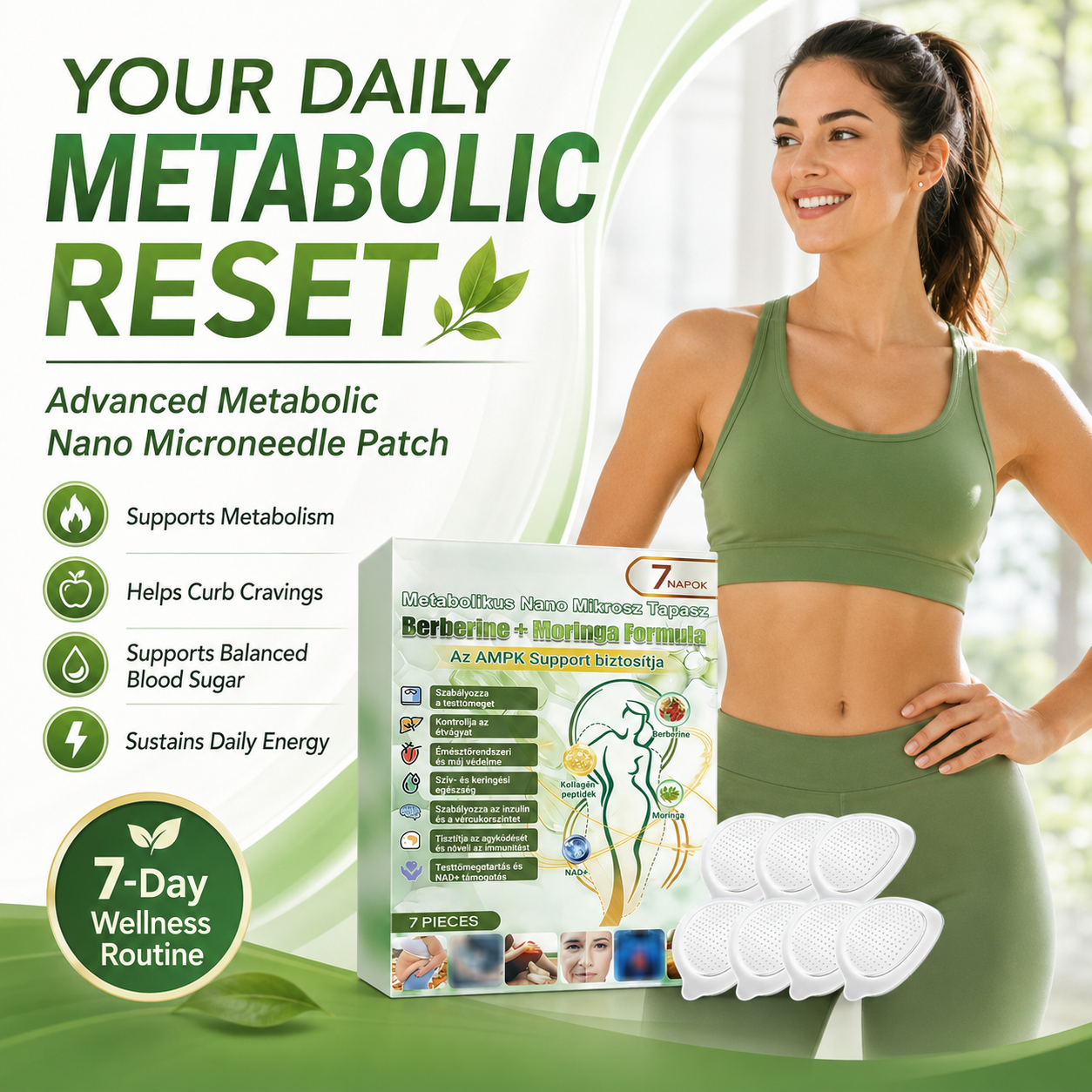 Advanced Metabolic Nano Microneedle Patch🎄 1 Patch Daily ✨7-Day Visible Wellness Berberine Moringa Complex ✅Boost Metabolism, Curb Cravings, Stabilize Blood Sugar & Sustain Energy 💥-ZYY