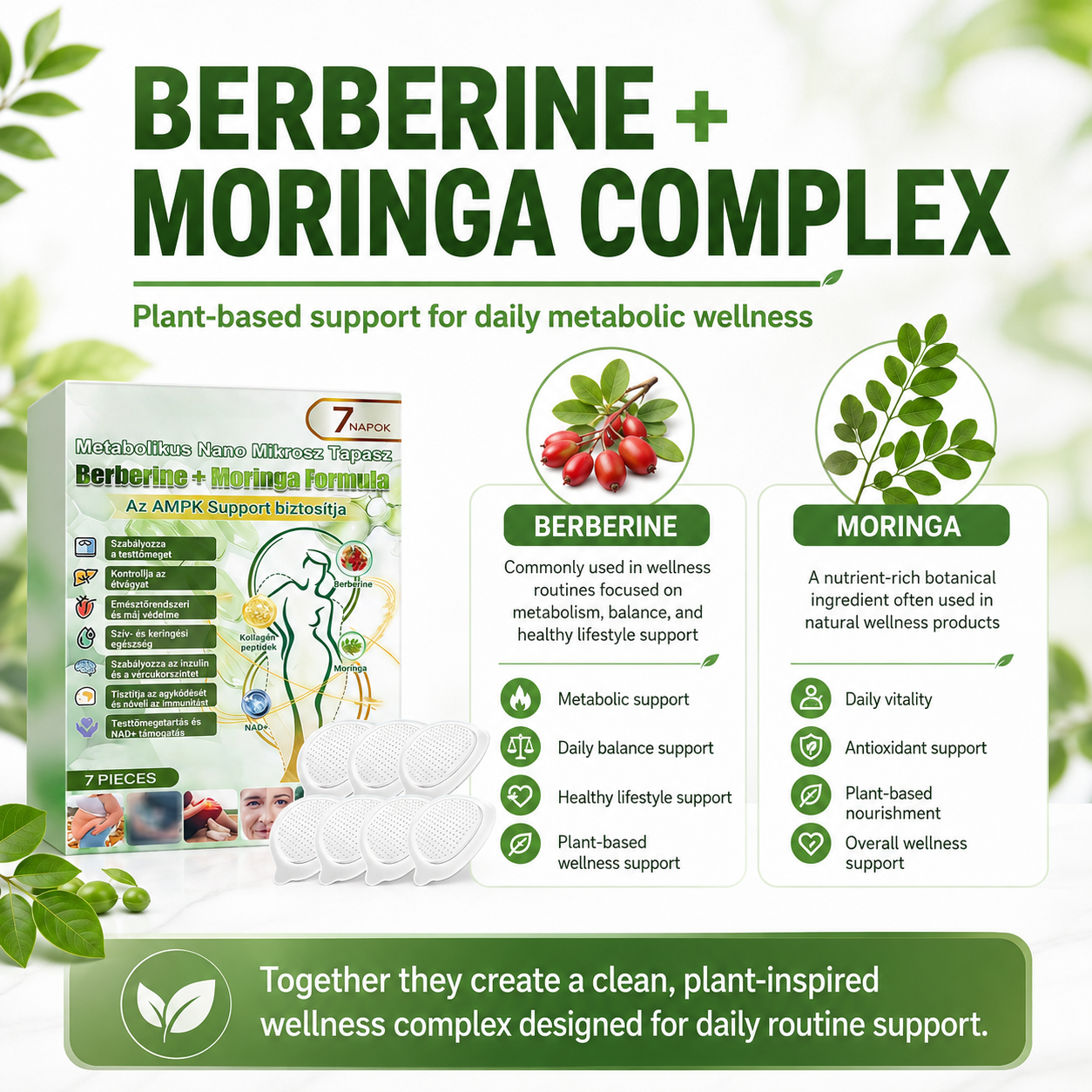 Advanced Metabolic Nano Microneedle Patch🎄 1 Patch Daily ✨7-Day Visible Wellness Berberine Moringa Complex ✅Boost Metabolism, Curb Cravings, Stabilize Blood Sugar & Sustain Energy 💥-ZYY
