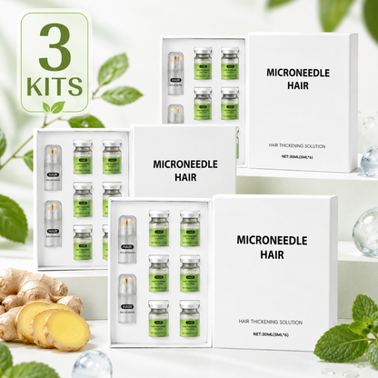 💚Microneedle Hair Thickening Kit 🧴Scalp Roller Serum Set, Strengthen Hair Roots, Light Non-Greasy Formula, Daily Hair Care for Fuller, Shinier Hair with Ginger & Peppermint Extracts✨-ZYY