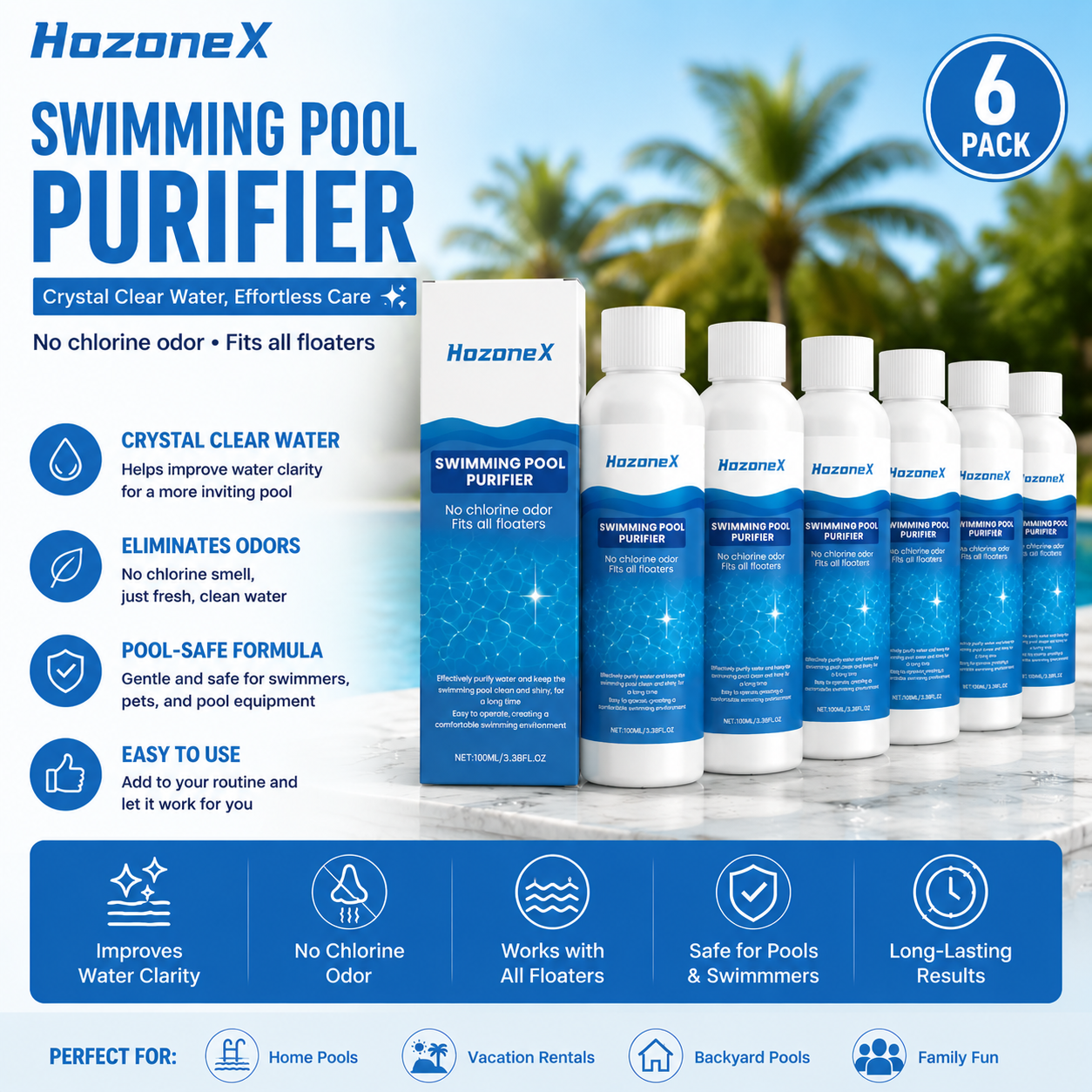 🟢 6 Bottles – Family Pool Bundle 🌿