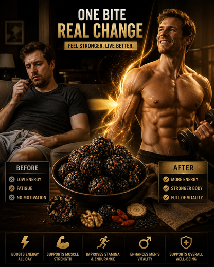 🌿💪 Herbal Vitality Black Sesame & Polygonatum Balls – Boost Male Energy, Endurance & Confidence Naturally 🌟-DG1
