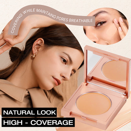 ✨ Long-Lasting Waterproof Concealer 🎨 High Coverage Cream to Hide Dark Circles, Acne Scars, Freckles & Redness | Natural, Skin-Like Finish, Suitable for All Skin Types + FREE Makeup Brush Included! 🧴-ZYY