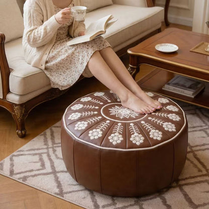 🌻✨ Sunflower Storage Ottoman Pouf 🪑💛 Stylish Hidden Storage Footrest & Cozy Home Seat 🌿🏡 🧺 Space-Saving Storage | 💺 Soft Comfortable Seating | 🌸 Elegant Floral Design for Modern Homes-ZZ