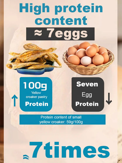 🚫 Skip Junk Snacks! 🐠 Crispy Yellow Croaker Chips | High Protein Filling Snack, DHA & DPA Omega3 Support Brain, Vessel & Joint Health, Non-Greasy Seafood Treat-ZYY