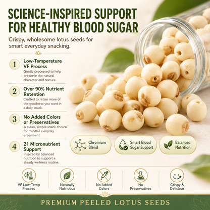 🌿✨ Premium Peeled Lotus Seeds – Science-Inspired Smart Snacking for Healthy Blood Sugar & Everyday Wellness 💚🌰-DG1