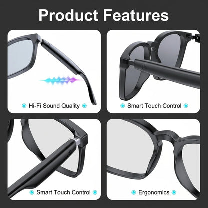 😎👓 Smart AI Translation & Color-Changing Bluetooth Sunglasses 🕶️✨ Speak Any Language Instantly + Enjoy Music + Stylish UV Protection 🌍🎧☀️-ZZ