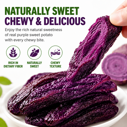 🍠 Farmhouse Dried Purple Sweet Potato Strips ✦ 0 Fat 🟢｜No Added Sugar 🚫｜Soft Chewy Texture 🤤｜Rich Dietary Fiber 🥗｜Supports Healthy Blood Lipids 🩸 & Cardiovascular Heart Health ❤️-ZYY