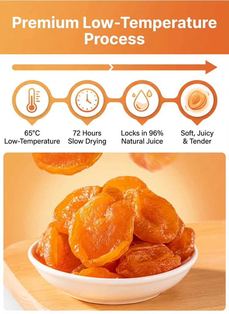 🏅Premium Seedless Golden Dried Apricots🟠 | Packed with Vitamin C & Natural Potassium, Promote Smooth Digestion, Relieve Bloating & Constipation, Nourish Heart & Boost Sustained Energy, Clean Organic Fruit Snack ❌ No Artificial Sugar-ZYY