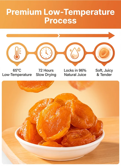 🏅Premium Seedless Golden Dried Apricots🟠 | Packed with Vitamin C & Natural Potassium, Promote Smooth Digestion, Relieve Bloating & Constipation, Nourish Heart & Boost Sustained Energy, Clean Organic Fruit Snack ❌ No Artificial Sugar-ZYY