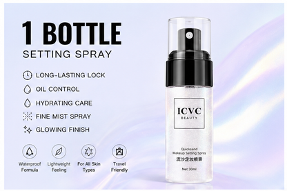 💫✨ Makeup Setting Spray 🌬️💖 Long-Lasting Lock + Oil Control + Hydrating Care 💦🌸 💎 Waterproof Formula | 🌿 Moisturizing & Nourishing | ✨ Brighten Skin Tone & Glowing Finish 😍-DG1