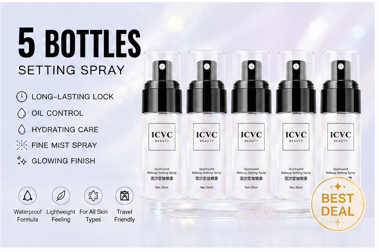 💫✨ Makeup Setting Spray 🌬️💖 Long-Lasting Lock + Oil Control + Hydrating Care 💦🌸 💎 Waterproof Formula | 🌿 Moisturizing & Nourishing | ✨ Brighten Skin Tone & Glowing Finish 😍-DG1