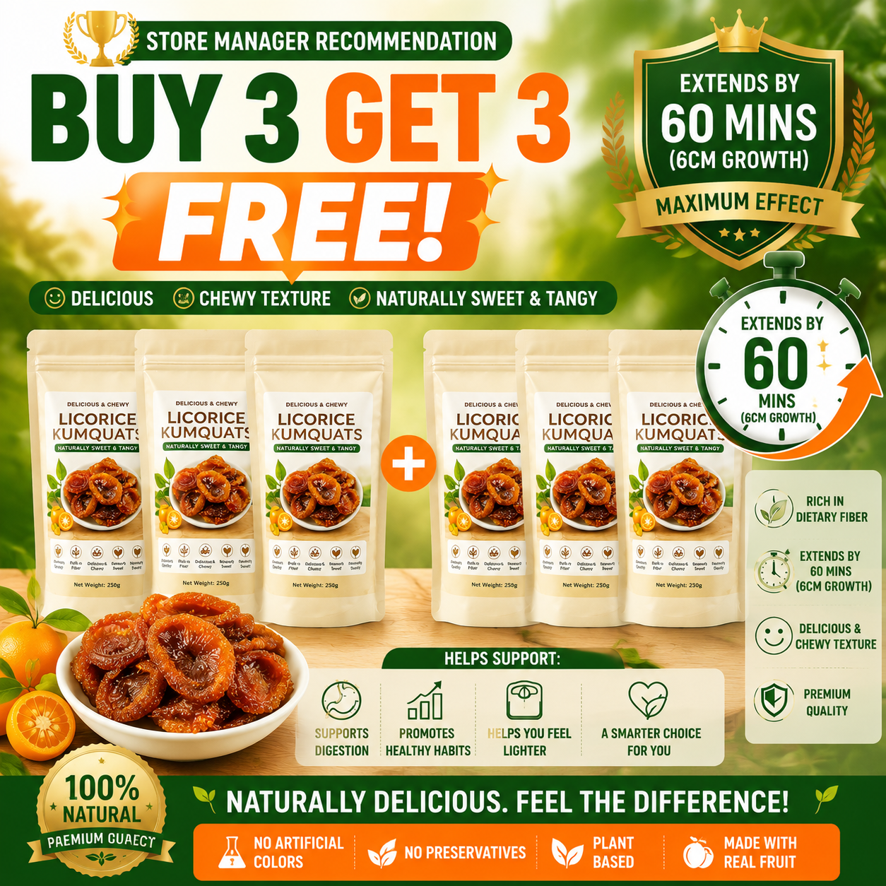 Buy 3 Get 3 Free-🏆Extends by 60 mins (6 cm growth)