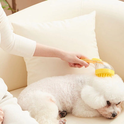 🛁🐶🐱 Pet Shower Scrubber Brush 🧼 Integrated Shampoo Storage Design ✅ Soft Silicone Massage Grooming Tool | Ergonomic Comfort Grip, Deep Clean Loose Hair & Dirt, Convenient Pet Bathing Accessory 🎁-ZYY