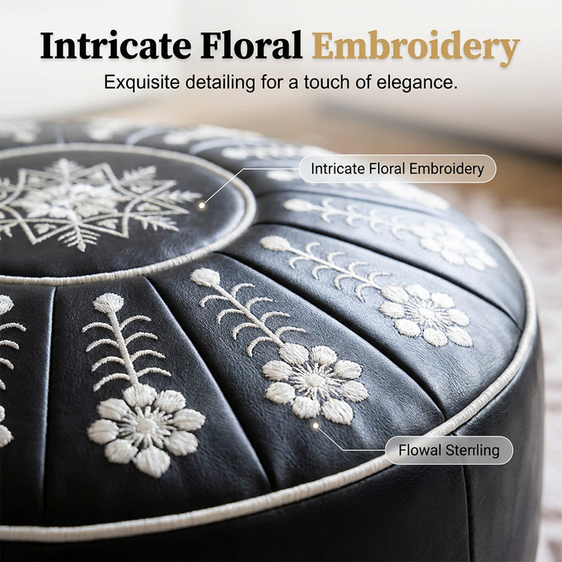 🌻✨ Sunflower Storage Ottoman Pouf 🪑💛 Stylish Hidden Storage Footrest & Cozy Home Seat 🌿🏡 🧺 Space-Saving Storage | 💺 Soft Comfortable Seating | 🌸 Elegant Floral Design for Modern Homes-ZZ