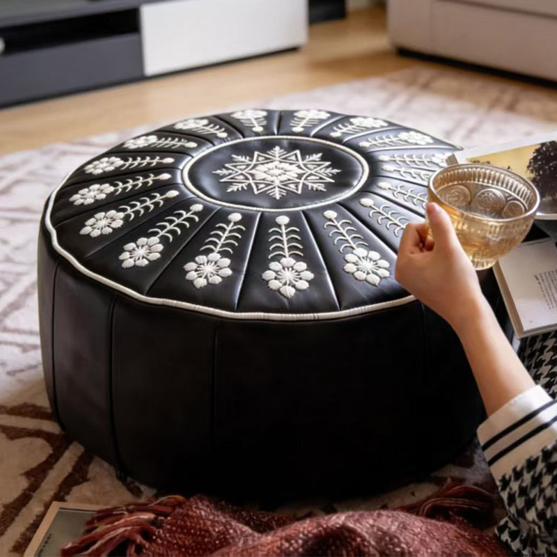 🌻✨ Sunflower Storage Ottoman Pouf 🪑💛 Stylish Hidden Storage Footrest & Cozy Home Seat 🌿🏡 🧺 Space-Saving Storage | 💺 Soft Comfortable Seating | 🌸 Elegant Floral Design for Modern Homes-ZZ