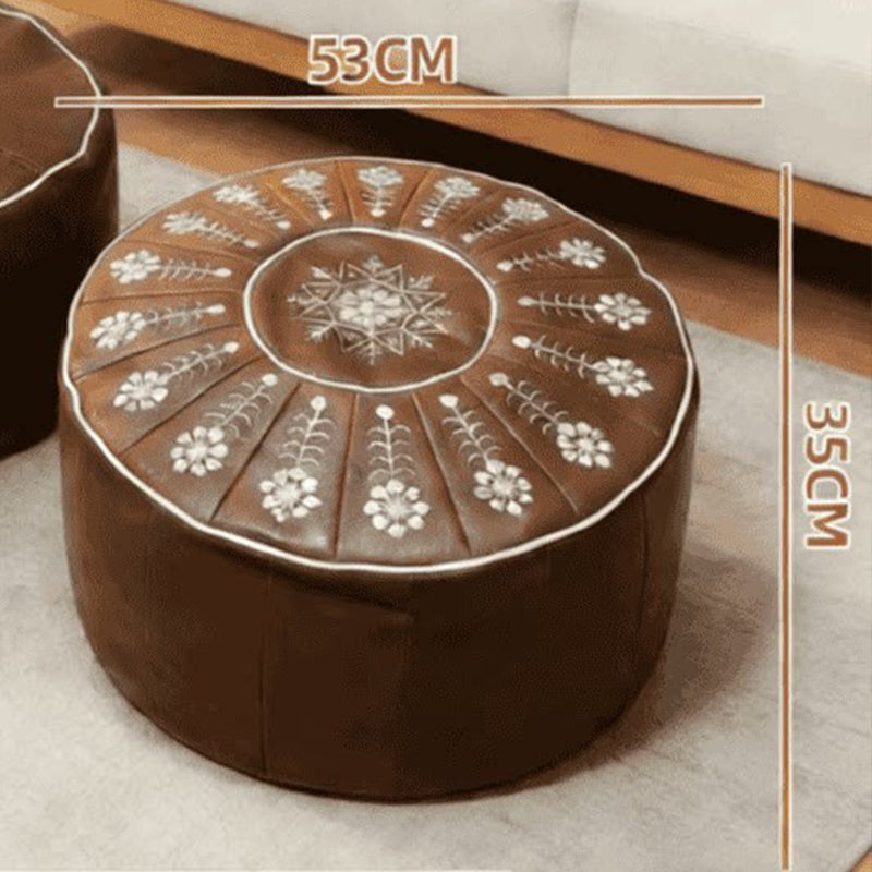🌻✨ Sunflower Storage Ottoman Pouf 🪑💛 Stylish Hidden Storage Footrest & Cozy Home Seat 🌿🏡 🧺 Space-Saving Storage | 💺 Soft Comfortable Seating | 🌸 Elegant Floral Design for Modern Homes-ZZ