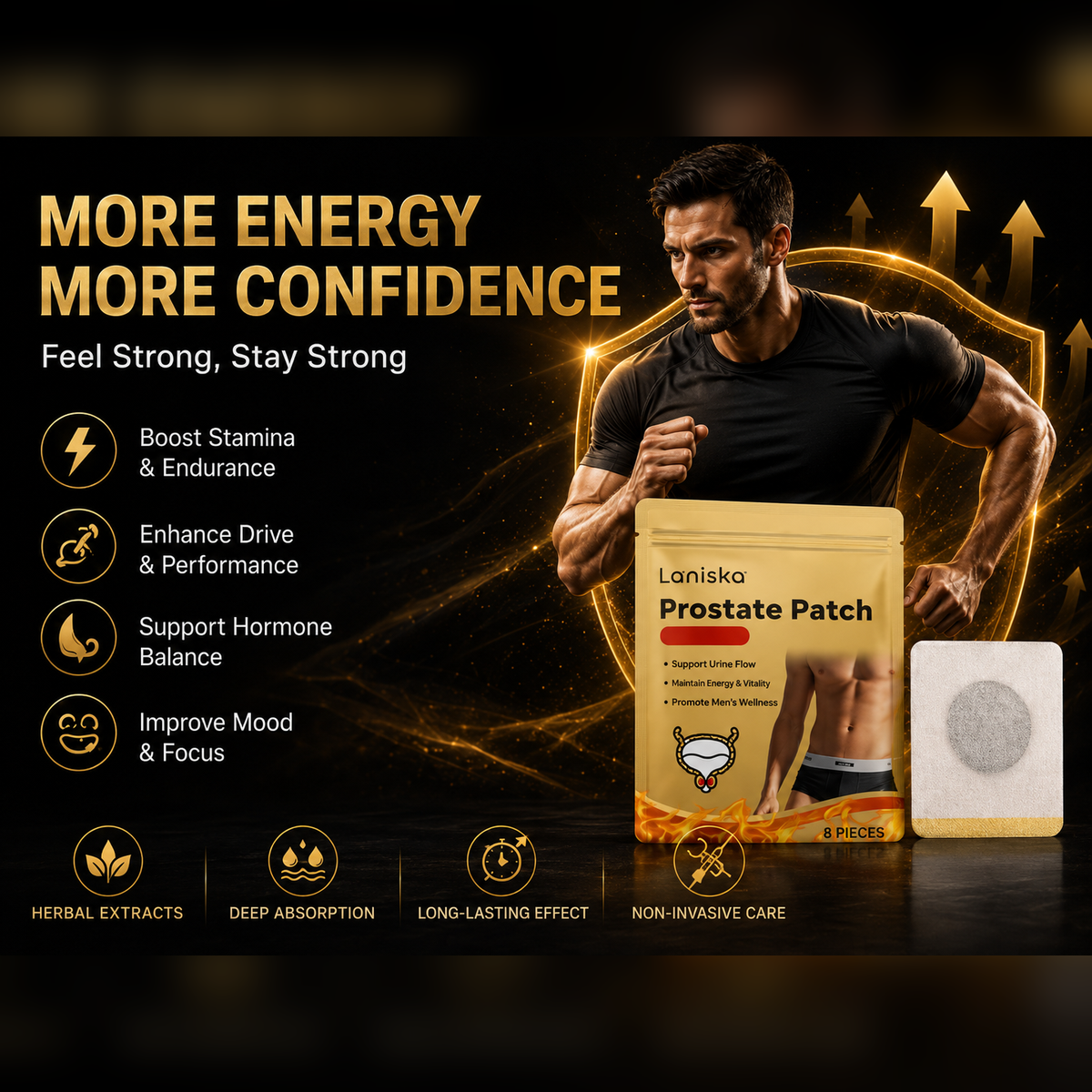 💪Men Gentle Prostate Vitality Care Patches🌿Comfort Soothing Massage Navel Stickers, Natural Male Body Skin Wellness Support Patch Ideal Gift for Men-ZYY